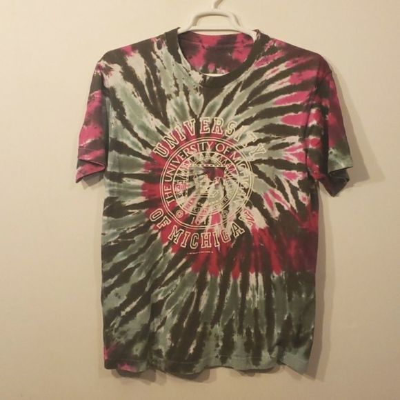 college is a game Other - Vintage 1991 Tie Dye University Of Michigan Tee Shirt